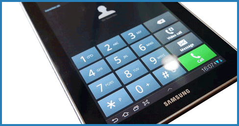 Номеронабиратель на планшете Samsung