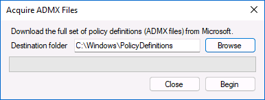 Загрузка файлов ADMX для Policy Plus