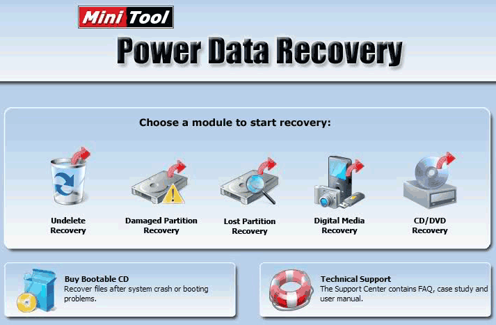 Главное окно Power Data Recovery