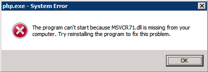 Ошибка msvcr71.dll