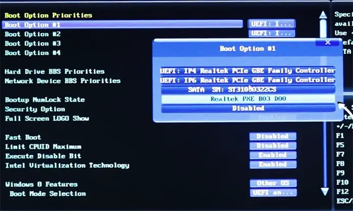 Загрузка PXE в БИОС и UEFI
