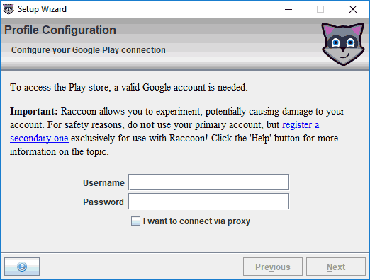 Вход в raccoon APK Downloader