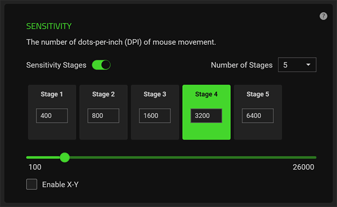 Настройки DPI мыши Razer