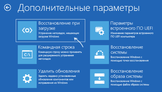 Восстановление при загрузке в среде восстановления Windows 11