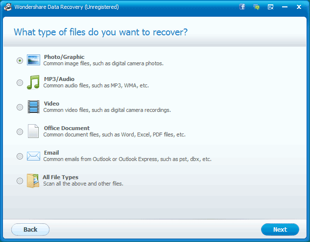 Мастер восстановления Wondershare Data Recovery