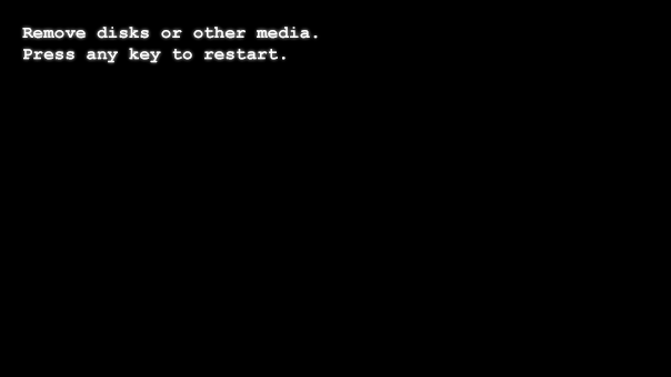Сообщение об ошибке Remove disks or other media при загрузке компьютера
