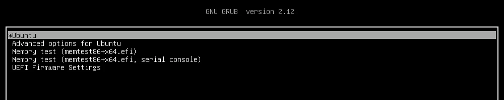 Меню GRUB2