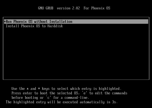 Запуск Phoenix OS с флешки без установки