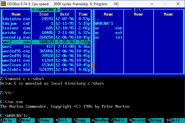 Запуск программы в DOSBox