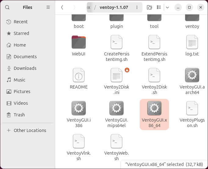 Запуск Ventoy в Linux