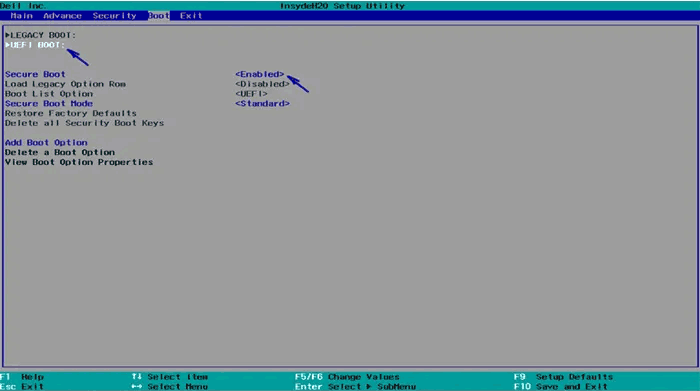 Ещё один пример отключения Secure Boot