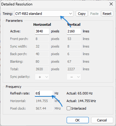 Настройка частоты обновления в Custom Resolution Utility