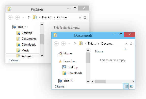 Тени в Windows 10