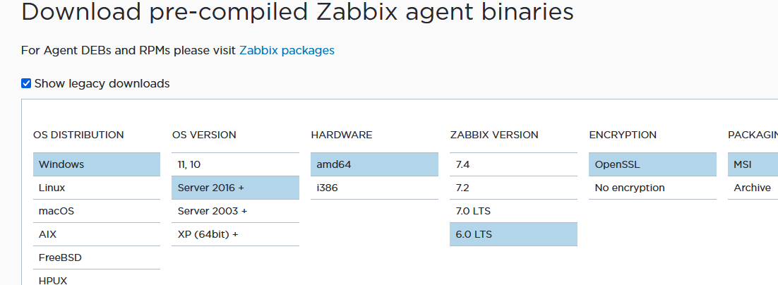 скачать zabbix агент для windows