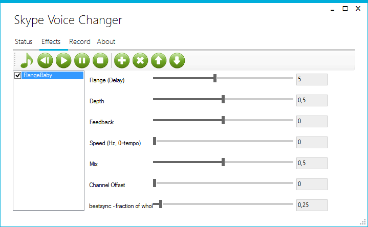 Эффекты в Skype Voice Changer