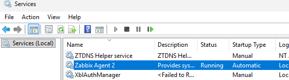 служба Zabbix Agent 2