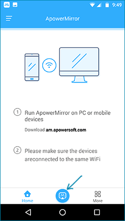 Запуск трансляции в ApowerMirror