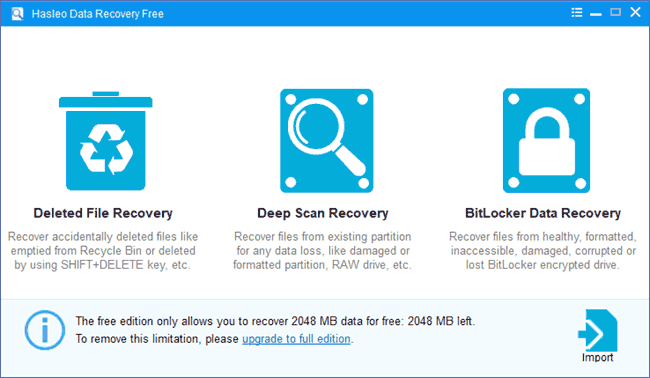 Запустить сканирование в Halseo Data Recovery