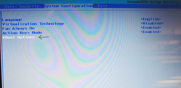 Настройки BIOS Boot Options
