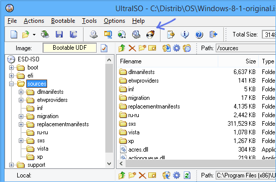 Загрузочный диск с помощью UltraISO
