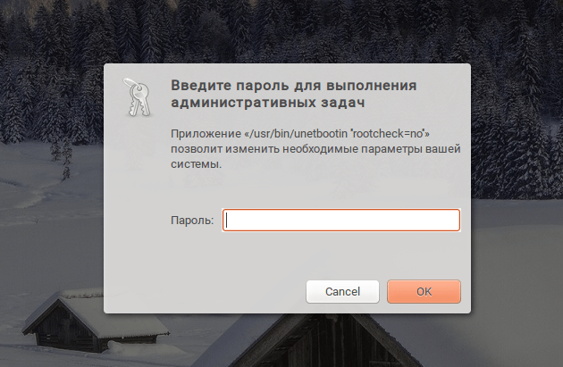 Вводим пароль администратора