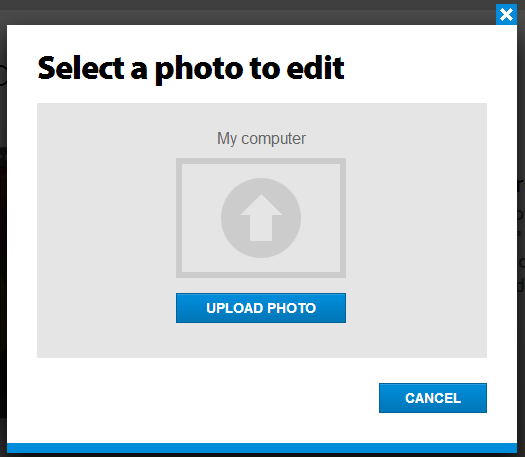 Загрузка файла в Photoshop Online Tools