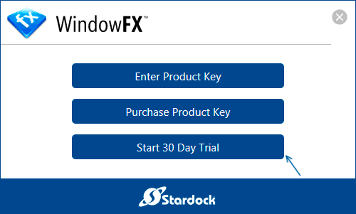 Установка бесплатной пробной версии WindowFX