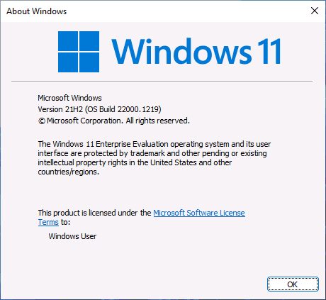 Версия Windows 11 Enterprise Evaluation