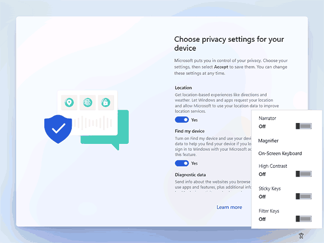 Интерфейс программы установки Windows 11