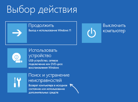 Среда восстановления Windows 11