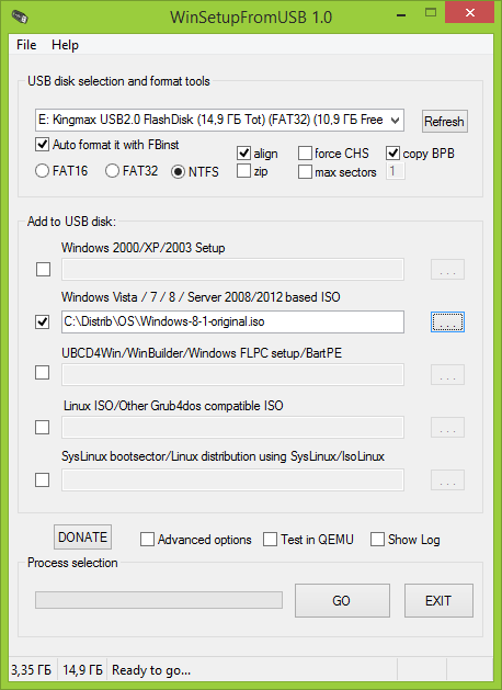 Использование программы Winsetupfromusb
