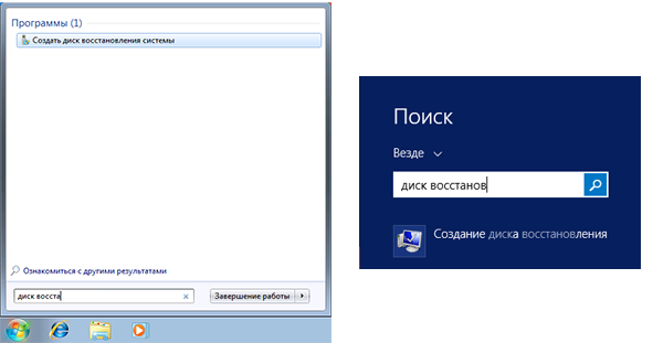 Создание диска восстановления Windows