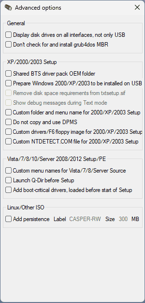 Расширенные настройки WinSetupFromUSB