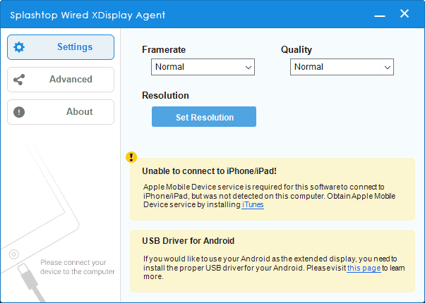 Настройки Wired XDisplay Agent